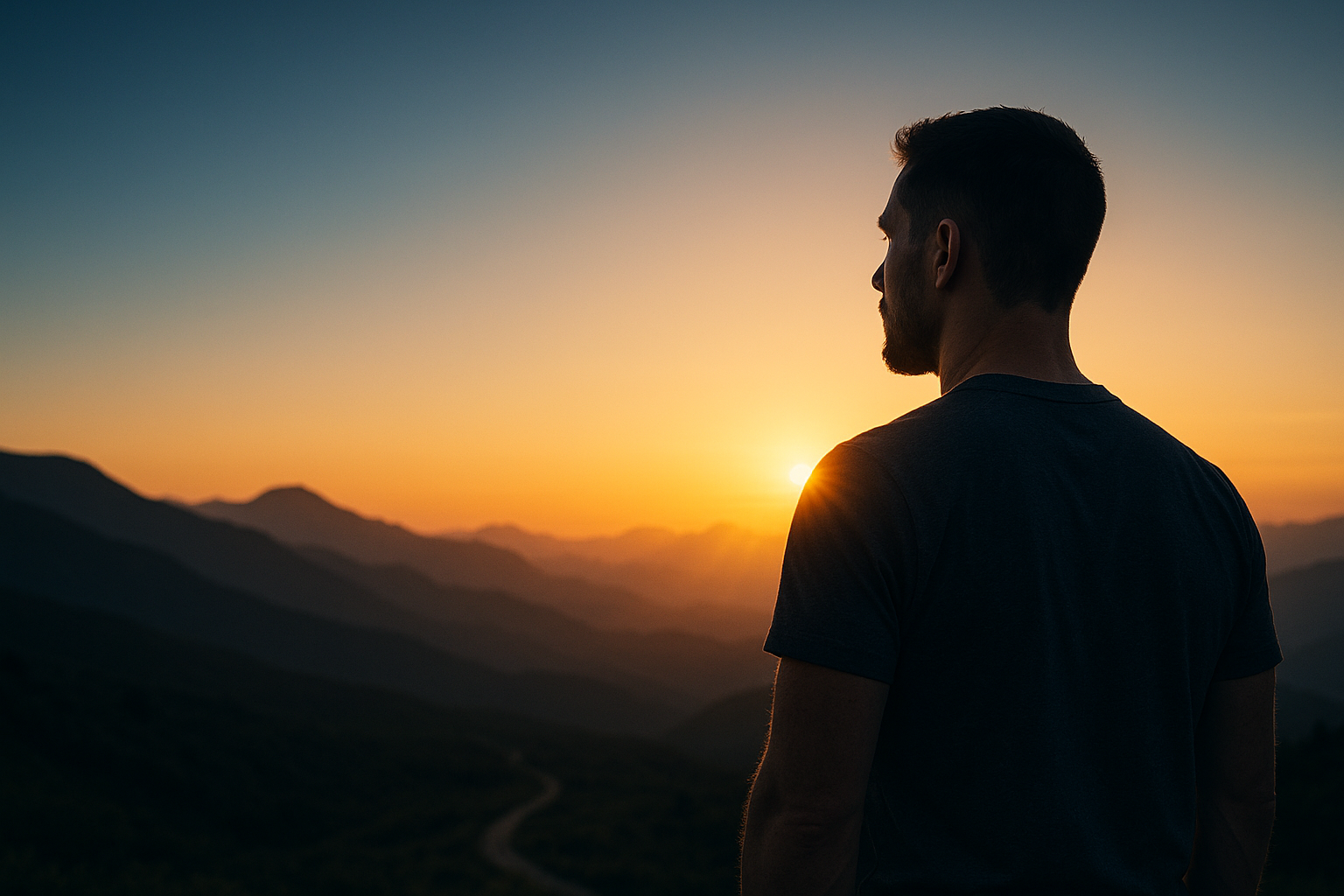 I am working on my "The Dudes Crew" website that is focused on men's mental health and wellness. I'm telling my story that I never thought I would talk about, how urinary incontinence caused a lot of embarrassment and unsureness in my personal life as a man. I need an image for my hero section at the top of my home page that will be behind some text.